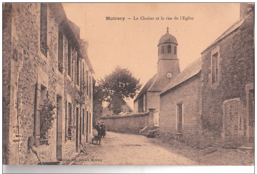 B761 @ 14 @ MUTRECY @ BELLE CPA : CLOCHER ET RUE DE L'EGLISE @ A VOIR !!! - Other & Unclassified