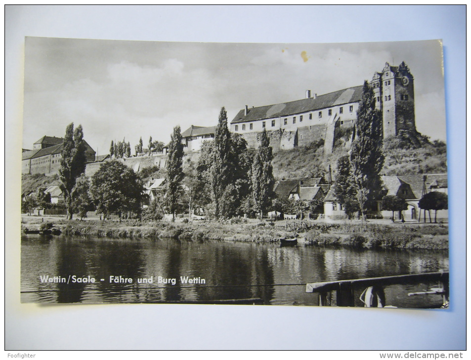 Germany: Saxony - Wettin/Saale - Fähre Und Burg Wettin - 1960's Used Small Format - Wettin