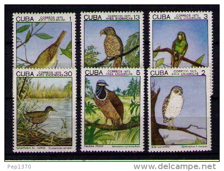 CUBA 1975 - FAUNA PAJAROS . BIRDS - OISEAUX -  YVERT N&ordm; 1853-1858 - Unused Stamps