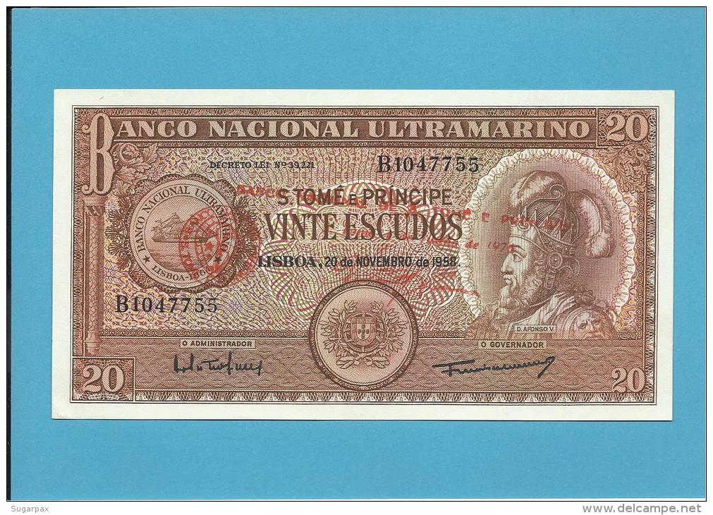 SAINT THOMAS & PRINCE - 20 ESCUDOS - 01.06.1976 - UNC. - P44 - ( Old Date 20.11.1958 ) - D. AFONSO V - Sao Tomé Et Principe