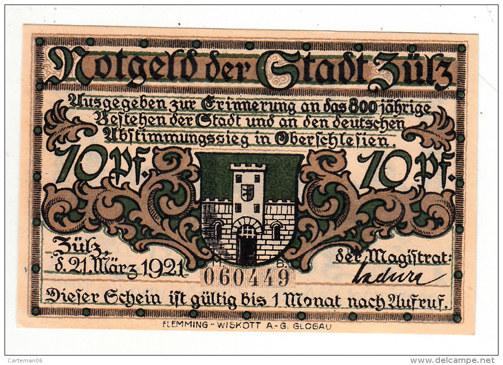 Billet - Nogeld Der Gradt Zutz, 1921, 10 Pfennig - [11] Local Banknote Issues