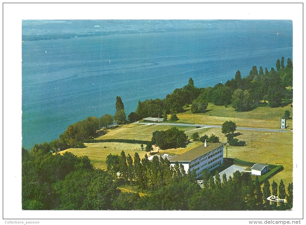 Cp, 74, Messery, Alsthom, Le Lac Léman Et La Côte Suisse, Vue Aérienne, écrite 1977 - Messery