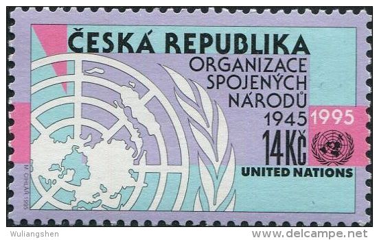 CZ1700 Czech Republic 1995 UN Emblem Map 1v MNH - Neufs