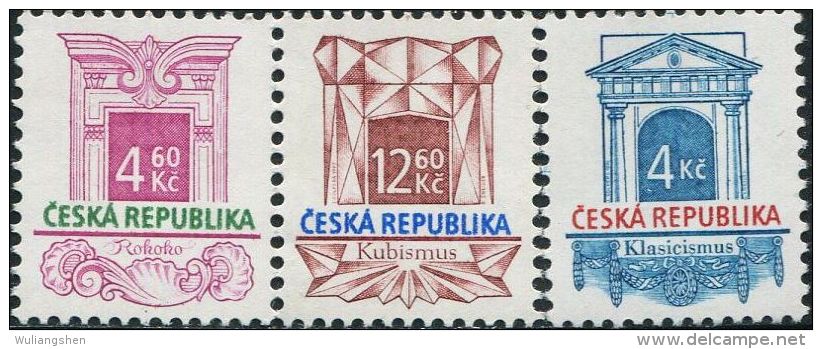 CZ1720 Czech Republic 1996 Style Building 3v MNH - Unused Stamps