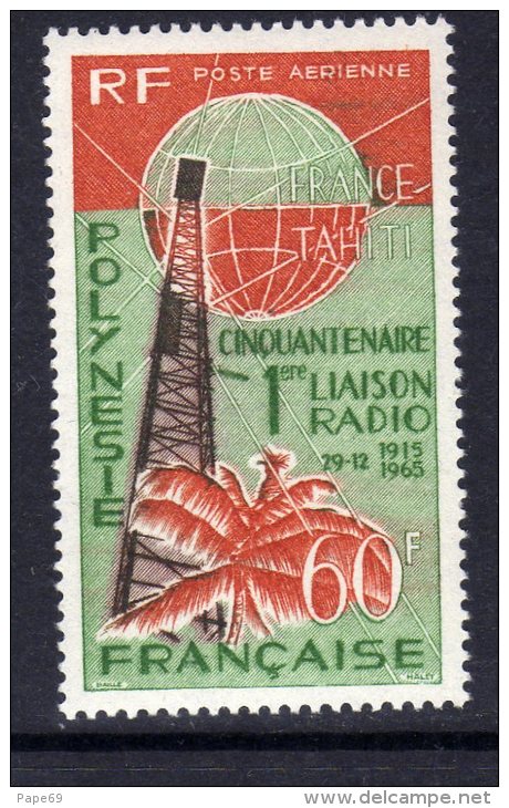 Polynésie PA N° 16 X Cinquantenaire De La Liaisonradio Avec La Métropole,  Trace De Charnière Sinon TB - Unused Stamps