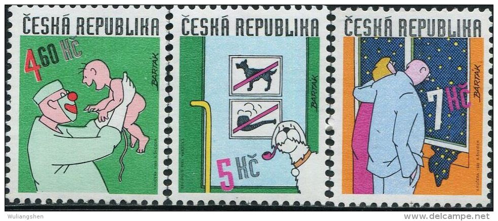 CZ1767 Czech Republic 1999 Doctors Cartoons 3v MNH - Unused Stamps