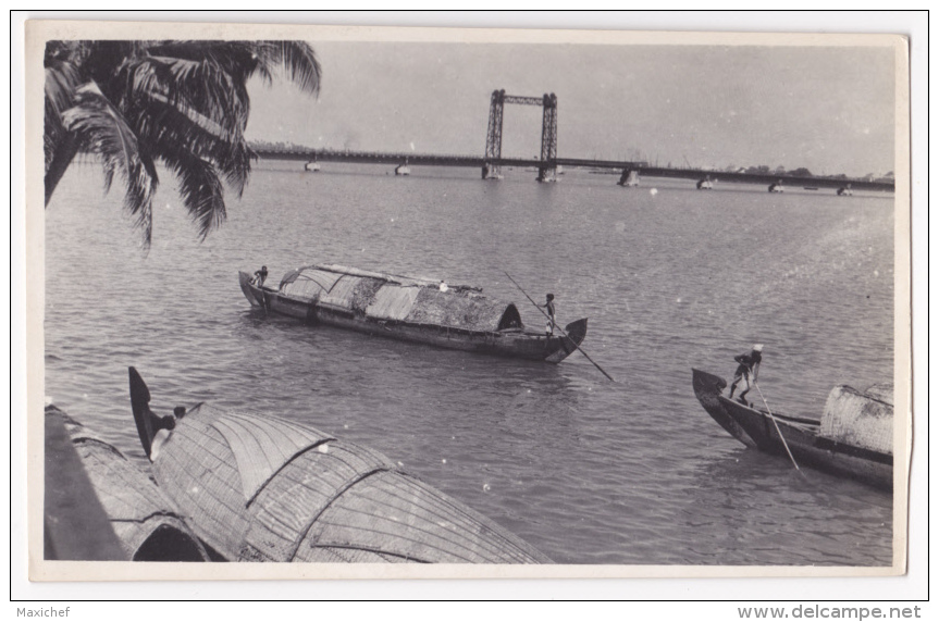 Carte-Photo - Inde - Pont Du Thoppumpady (jonques Au Premier Plan) - Kochi/cochin - Pas Circulé - A Identificar