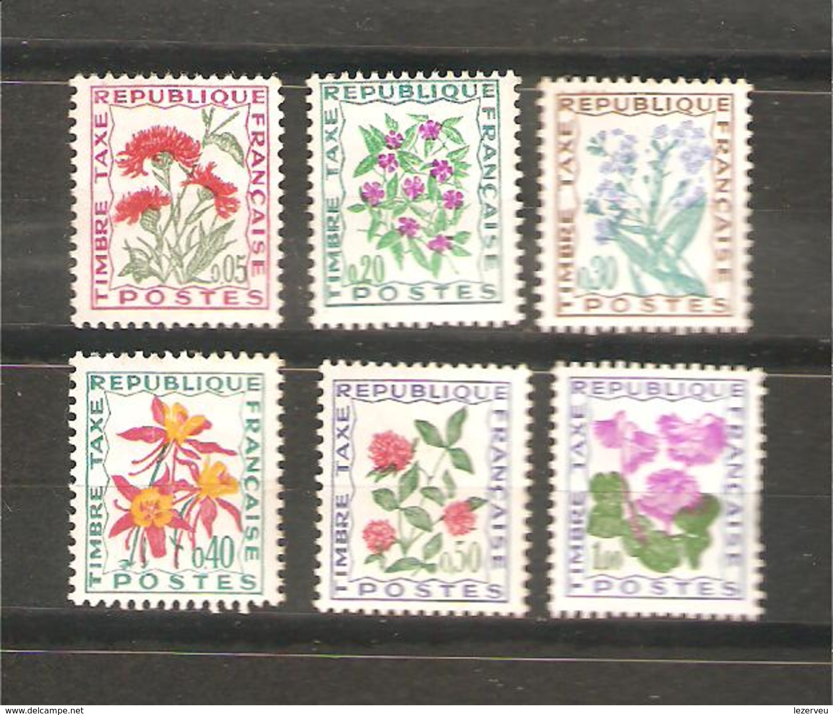 FRANCE TIMBRES TAXE LOT 6 VALEURS FLEURS DES CHAMPS NEUFS - 1960-.... Neufs