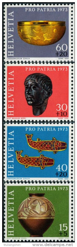 SW0054 Switzerland 1973 Archeology 4v MNH - Unused Stamps