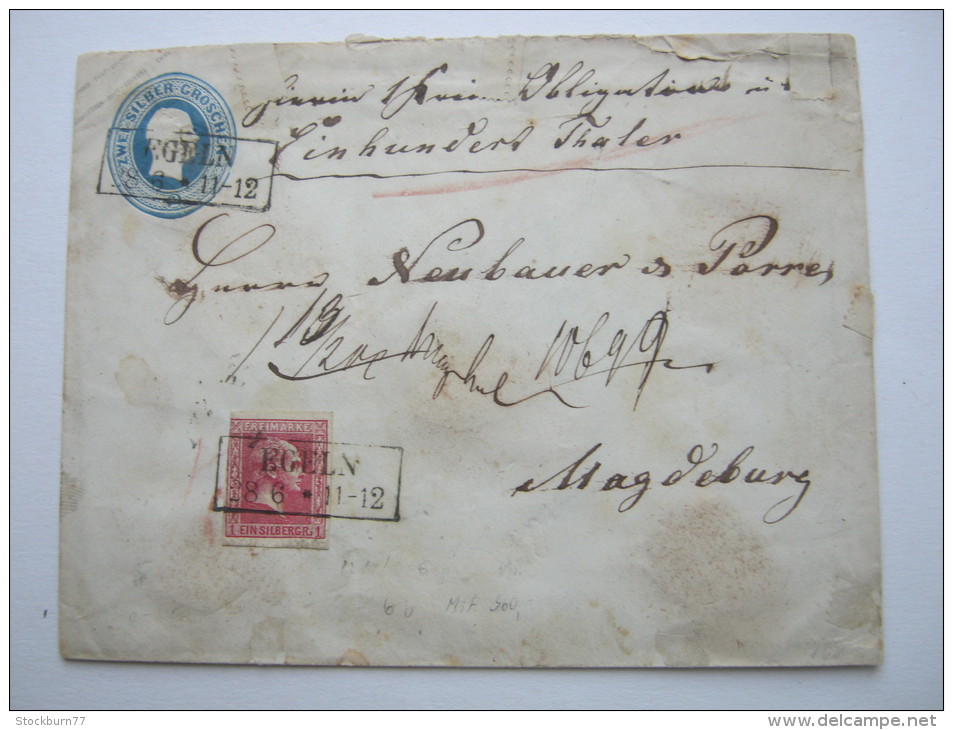 1858, Geldbrief Aus Egeln - Postal  Stationery