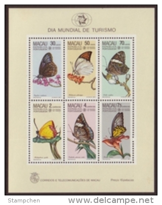 1985 Macau/Macao Stamps S/s-World Tourism Day Butterfly Butterflies Flower Fauna Flora - Ungebraucht