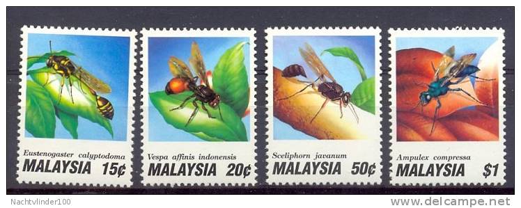 Mzp153 FAUNA INSECTEN WESPEN INSECTSWASPS MALEISIË MALAYSIA 1991 PF/MNH - Andere & Zonder Classificatie