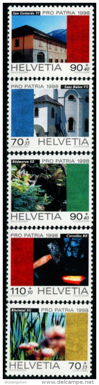 SW0079 Switzerland 1998 Building Scenery 5v MNH - Ongebruikt