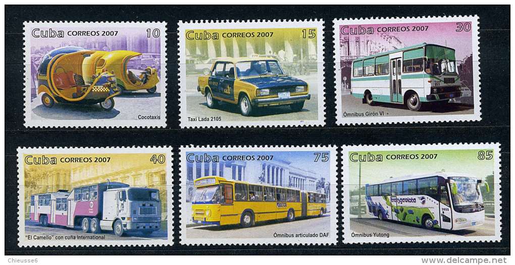 Cuba ** N° 4508 à 4513 - Transports Publics - Unused Stamps