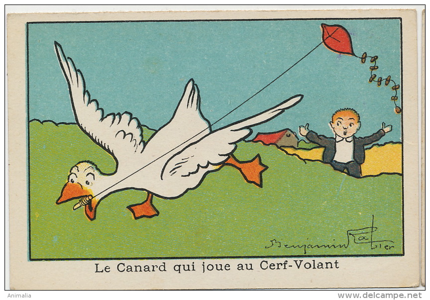 Benjamin Rabier Chromo  Le Canard Jouant Au Cerf-Volant Pike - Rabier, B.