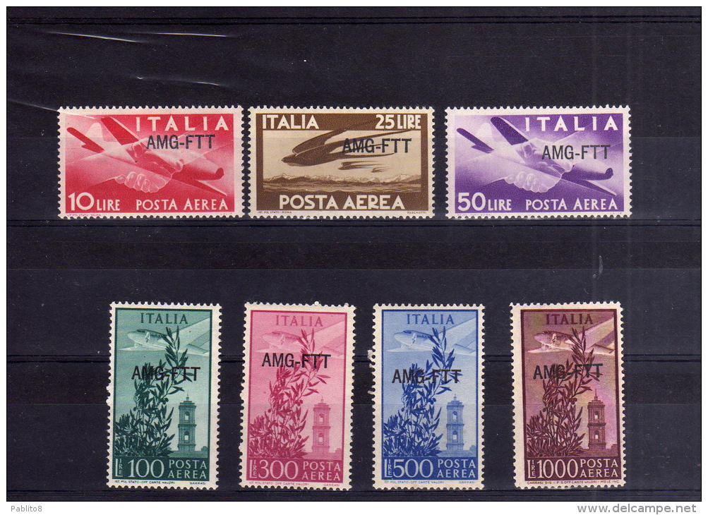 TRIESTE A 1949 - 1952 AMG-FTT OVERPRINTED AIR MAIL POSTA AEREA DEMOCRATICA E CAMPIDOGLIO SERIE COMPLETA MNH BEN CENTRATA - Airmail