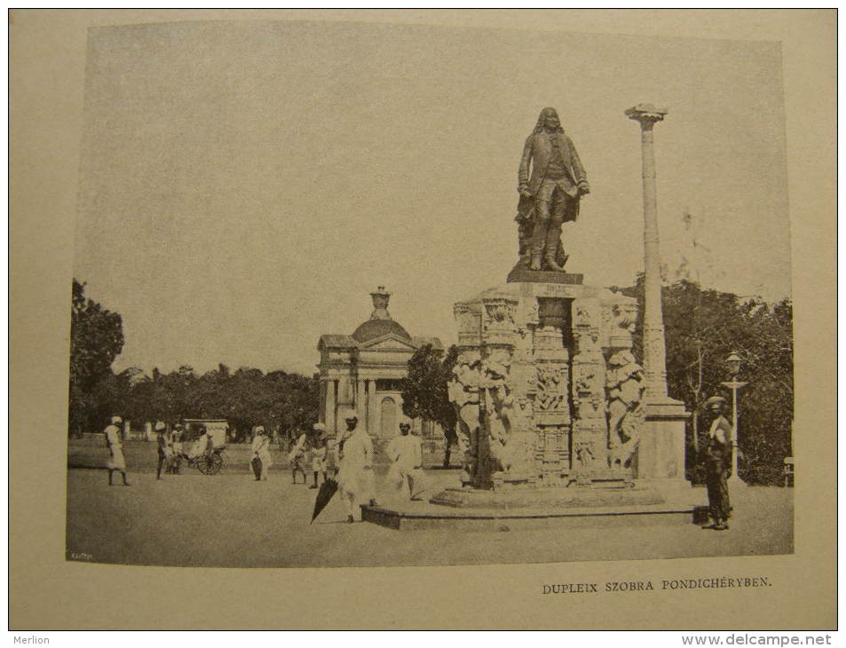 India - Pondichéry  Puducherry, Pondicherry - Dupleix Statue    Print  Ca 1900 - AFK.54 - Estampes & Gravures