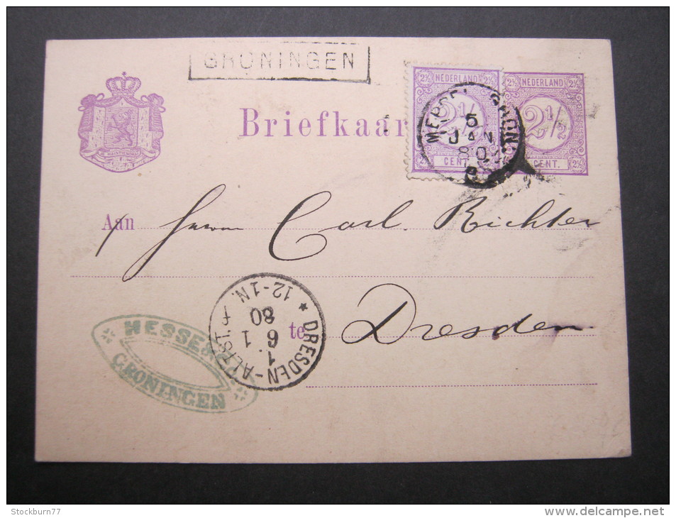 1880, Stationsstempel GRONINGEN, Auf Karte - Postal Stationery