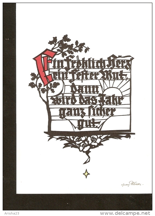 5k. Scissor-type Postcard By Klaus Pfleumer - Ein Frohlich Herz, Ein Fester Shut, Dann Wird Das Jahr Ganz Sicher Gut - Silhouetkaarten