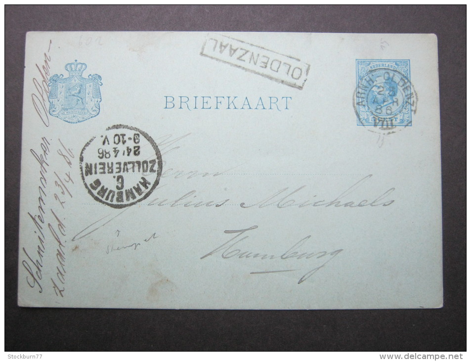 1886, Stationsstempel  KOLDENZAAL Auf Karte - Postal Stationery