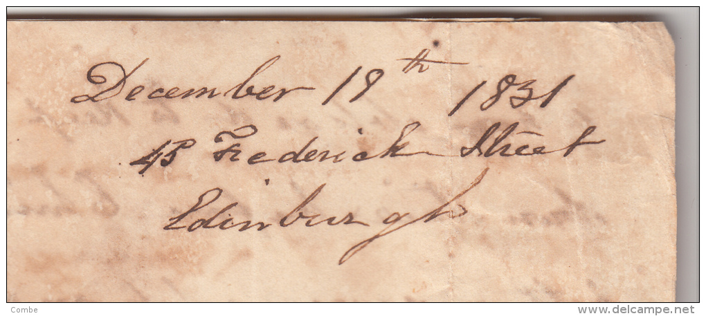 1831 LETTRE DE EDIMBURG POUR LES BARBADES BRIDGE TOWN ( Rare Destination) Taxe Add 1/2  / 4248 - ...-1840 Vorläufer