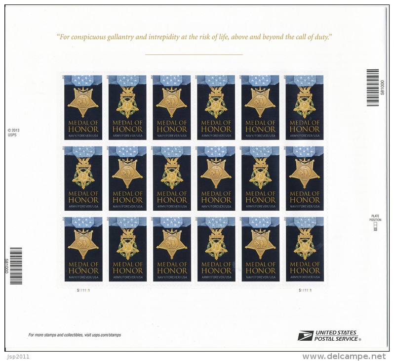 USA 2013 Scott 4822-4823, New Medal Of Honor: World War II Forever Stamps WITH DIE CUTS, MNH (**) - Nuevos