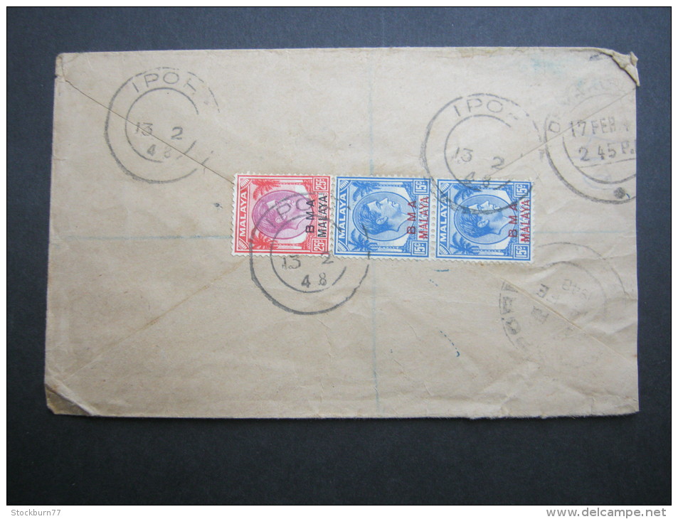 1948, Cover To  India - Malaya (British Military Administration)