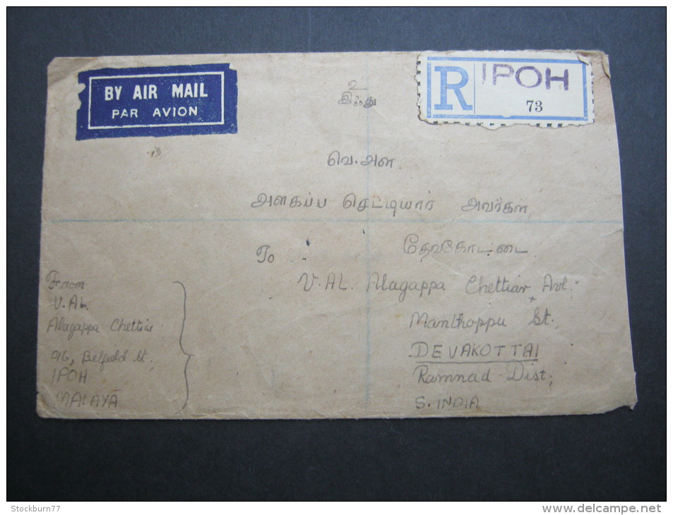 1948, Cover To  India - Malaya (British Military Administration)