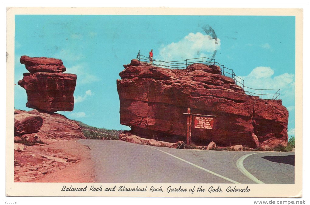 CP, ETATS-UNIS, COLORADO, Balanced Rock And Steamboat Rock...Voyagé En 1971 - Autres & Non Classés