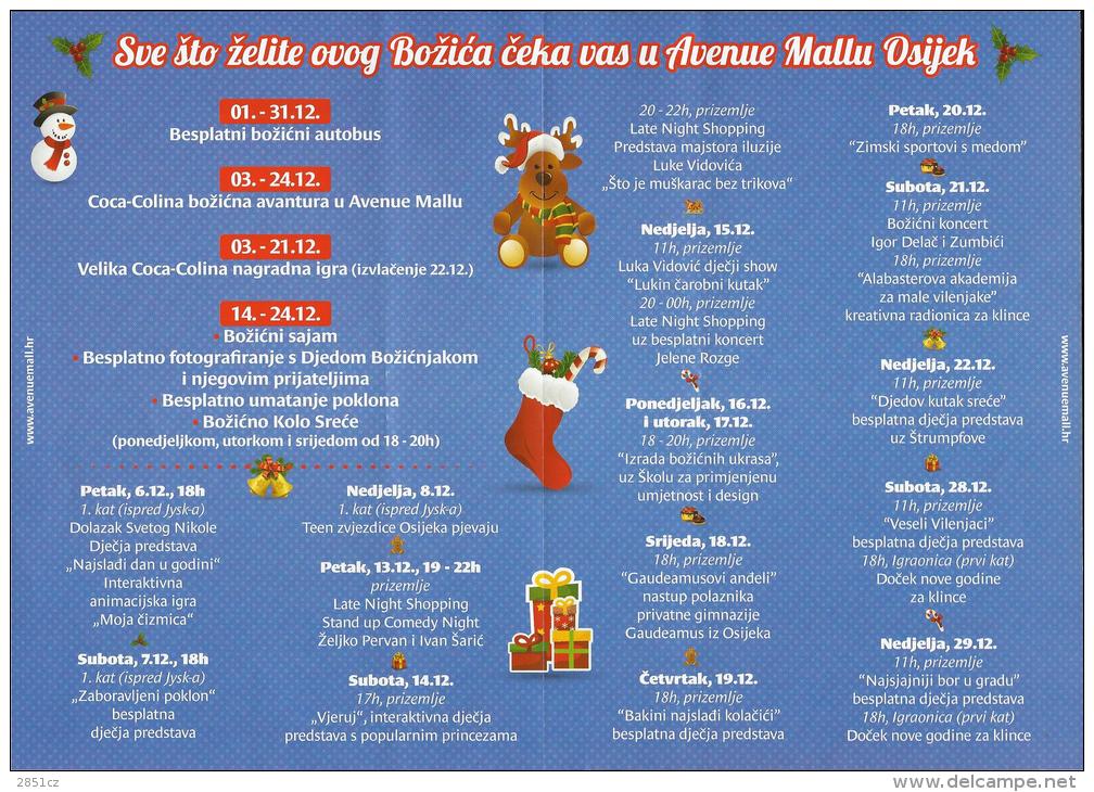 Coca-cola Advertising Flyer - Christmas Adventure In Avenue Mall Osijek, 2013., Croatia - Other & Unclassified