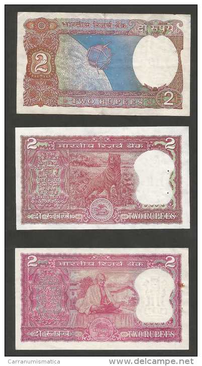 [NC] INDIA - 2 RUPEES - LOT OF 3 DIFFERENT BANKNOTES - Inde