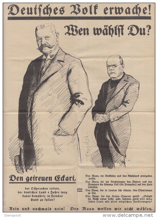 Wahl-Blatt Wählt Hindenburg - Plakate