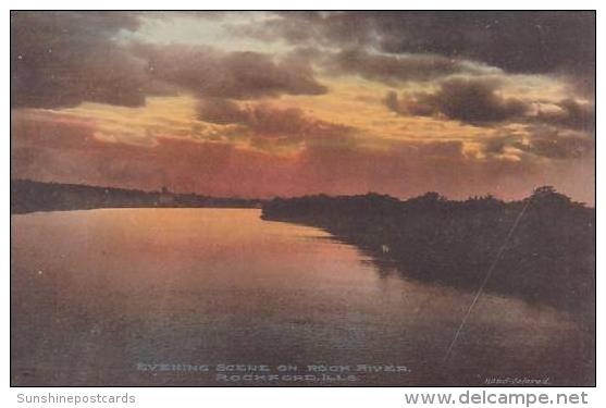 Illinois Rockford Evening Scene On Rock River Albertype - Rockford