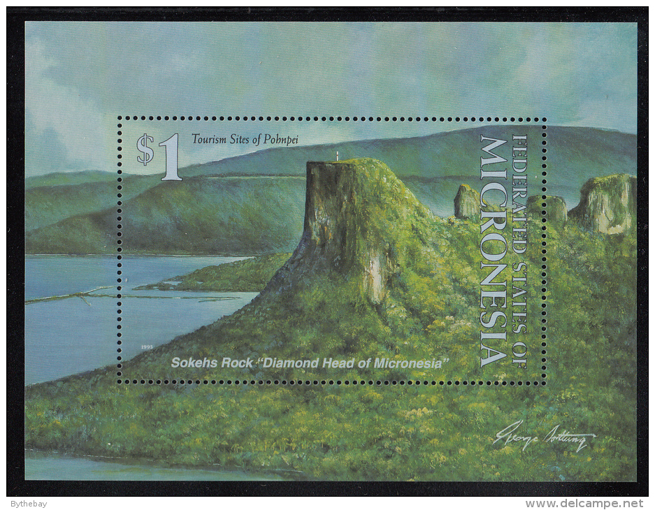 Micronesia MNH Scott #181 Souvenir Sheet $1 Sokehs Rock - Tourism Sites Of Polmpei - Micronésie