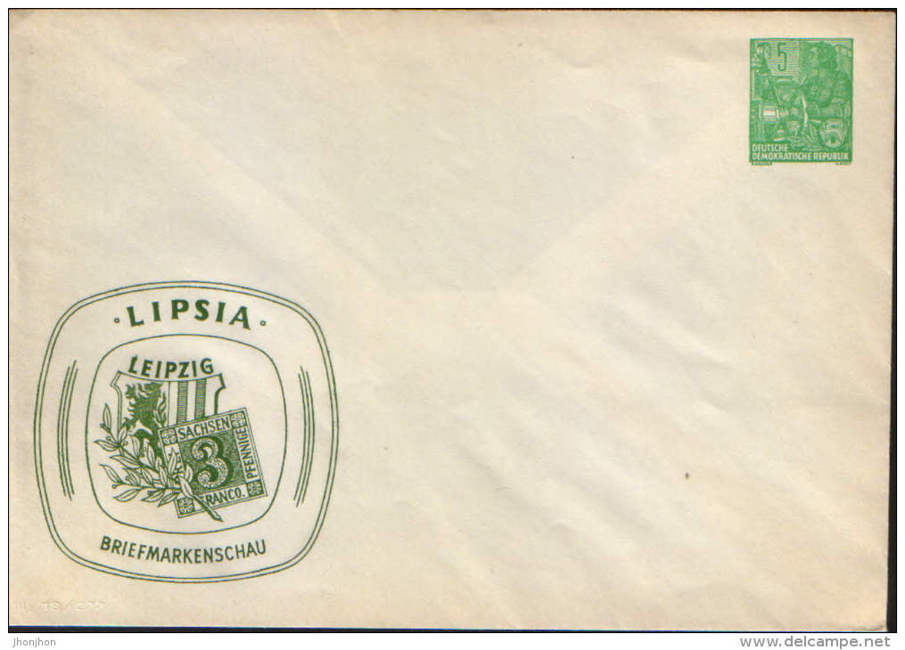 Germany/DDR-Postal Stationery Private Cover 1954, Unused - Leipzig - Briefmarkenschau - Privé Briefomslagen - Ongebruikt