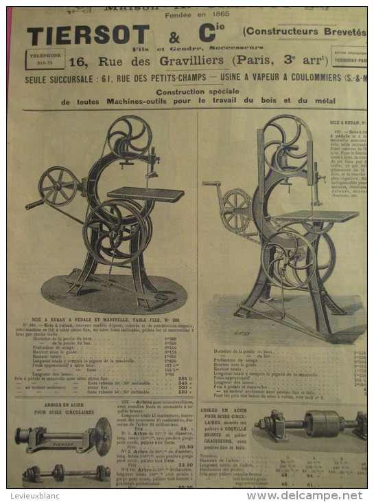 Tiersot & Cie/ Constructeurs Brevetés/Catalogue/Machin Es Outils/COULOMMIERS/Seine Et Marne /1904  CAT36 - Autres & Non Classés