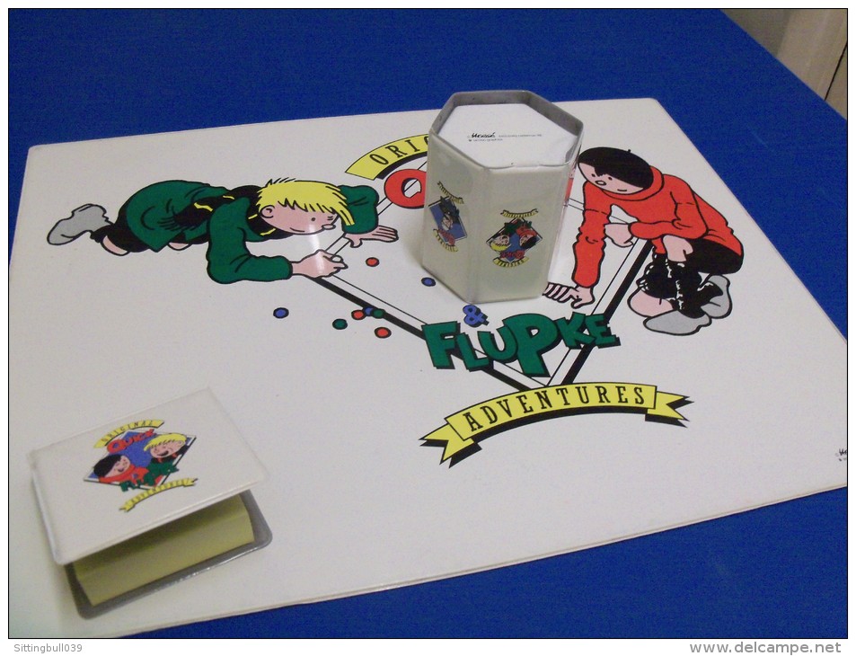 Hergé. Quick Et Flupke. Original Adventures. Sous Main De Bureau + Pot à Crayons +Bloc-Notes. Exclusivity Casterman 1988 - Hergé