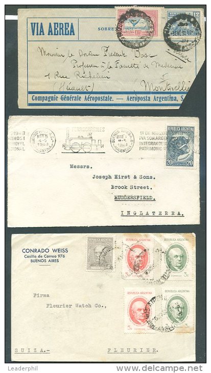 ARGENTINA 3 Old Front Covers VERY NICE! - Briefe U. Dokumente