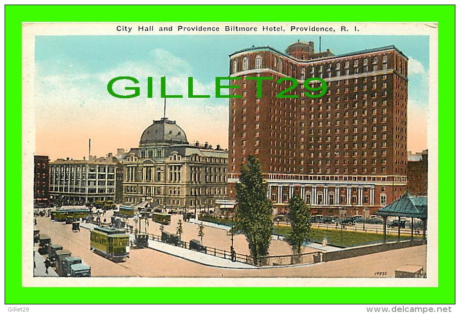 PROVIDENCE, RI - CITY HALL & PROVIDENCE BILTMORE HOTEL - PUB. BY BERGER BROS - - Providence