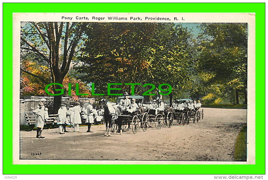 PROVIDENCE, RI - PONY CARTS, ROGER WILLIAMS PARK - ANIMATED  WITH CHILDRENS -  PUB. BY BERGER BROS - - Providence