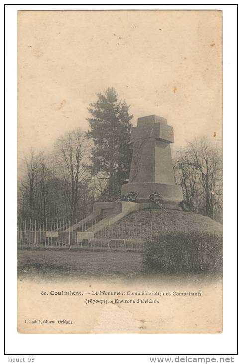 80 - Coulmiers - Le Monument Commémoratif De Combattants (1870-71) - Environs D´Orléans - Coulmiers
