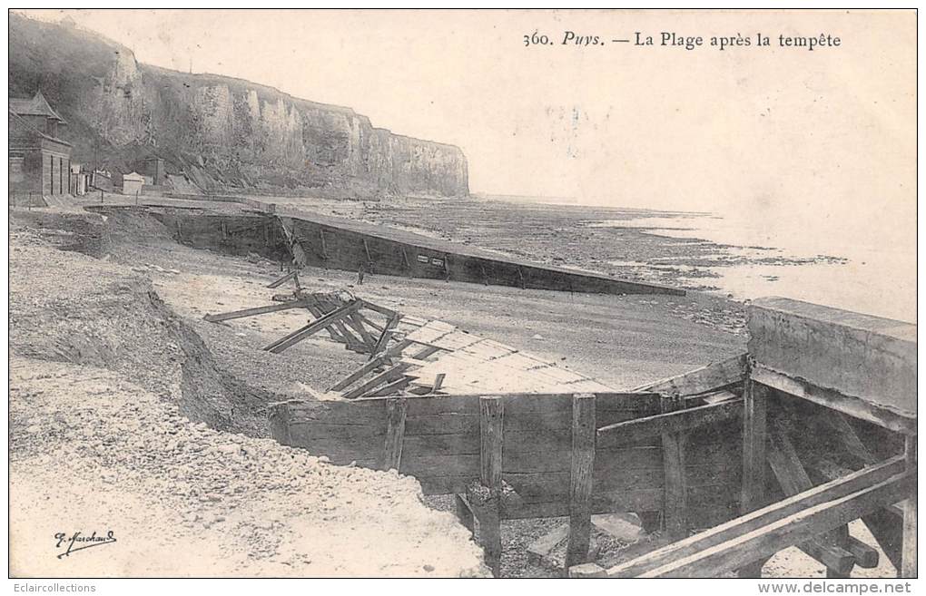 Puys    76      La Plage Après La Tempête - Autres & Non Classés