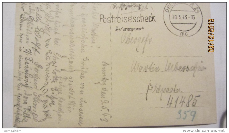 AK Feldpost Vom 10.5.1943 Kurort Hartha Am Tharandter Wald - Hartha