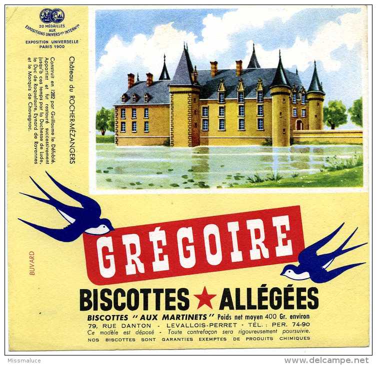 BUVARD BUVARDS BISCOTTE BISCOTTES ALLÉGÉES GRÉGOIRE CHÂTEAU DU ROCHER MEZANGERS  LEVALLOIS PERRET - Biscottes