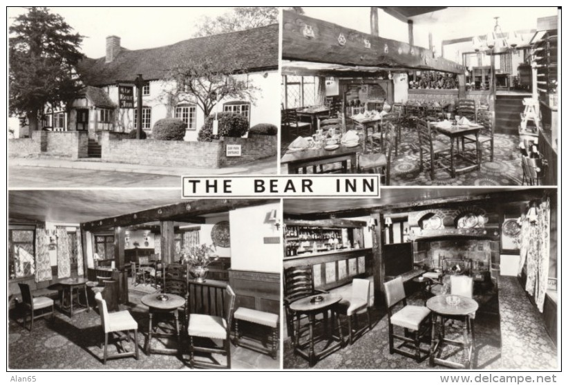 Bear Inn, Berkswell Coventry Warwikcs UK, Restaurant Dining Room Interior Views, C1950s/60s Vintage Postcard - Coventry