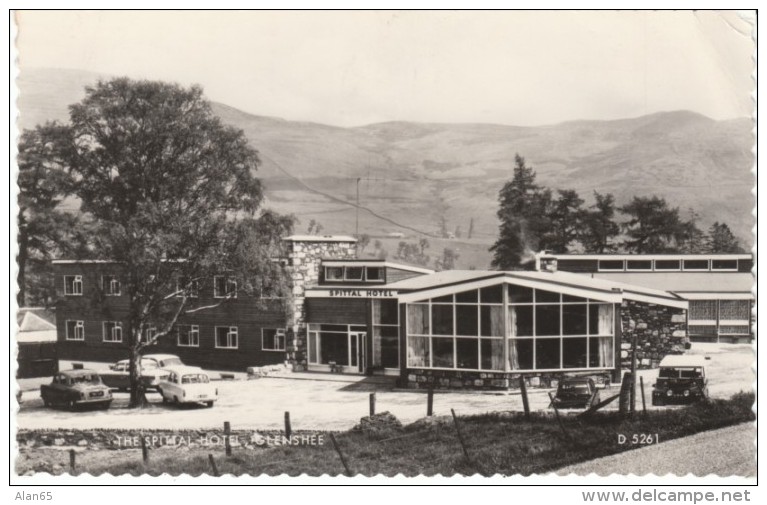 Glen Shee (Perthshire) Scotland UK, The Spittal Hotel, Autos, C1950s/60s Vintage Postcard - Perthshire