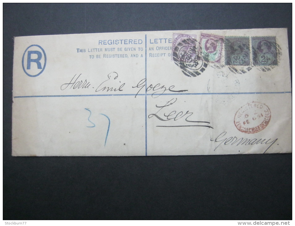 1891, Registered Letter   Nach Deutschland - Covers & Documents