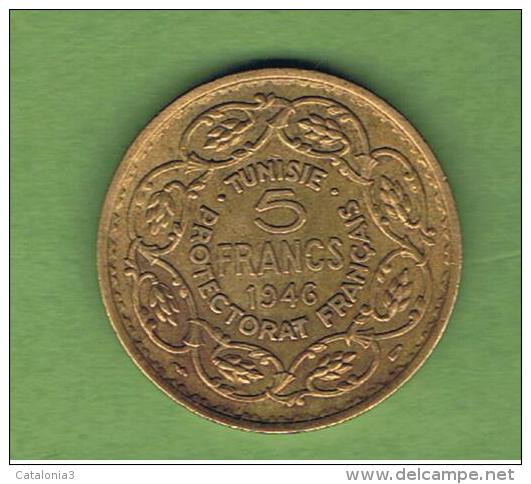 TUNEZ - PROTECTORADO FRANCES -  5  Francs  1946  KM273 - Tunisie
