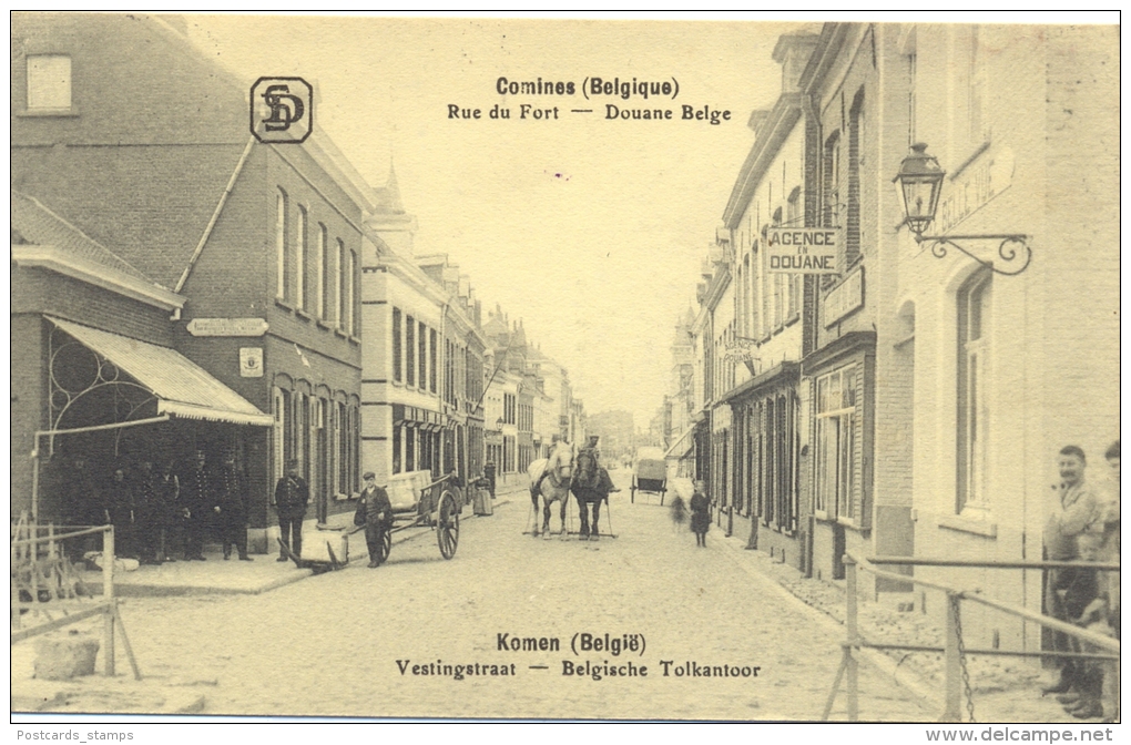 Comines, Rue Du Fort, Douane Belge, Feldpost 1915 - Comines-Warneton - Komen-Waasten