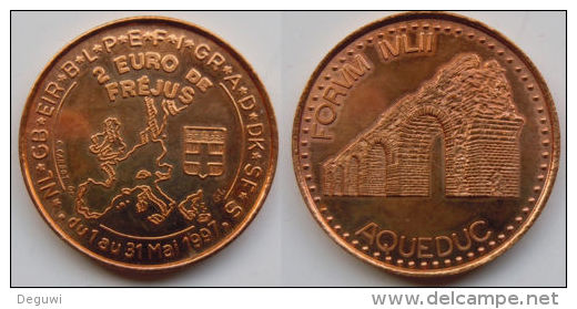 2 Euro Temporaire Precurseur FREJUS  1997, RRRR, BR, Nr. 314, Only 1200 Ex. - Euro Delle Città